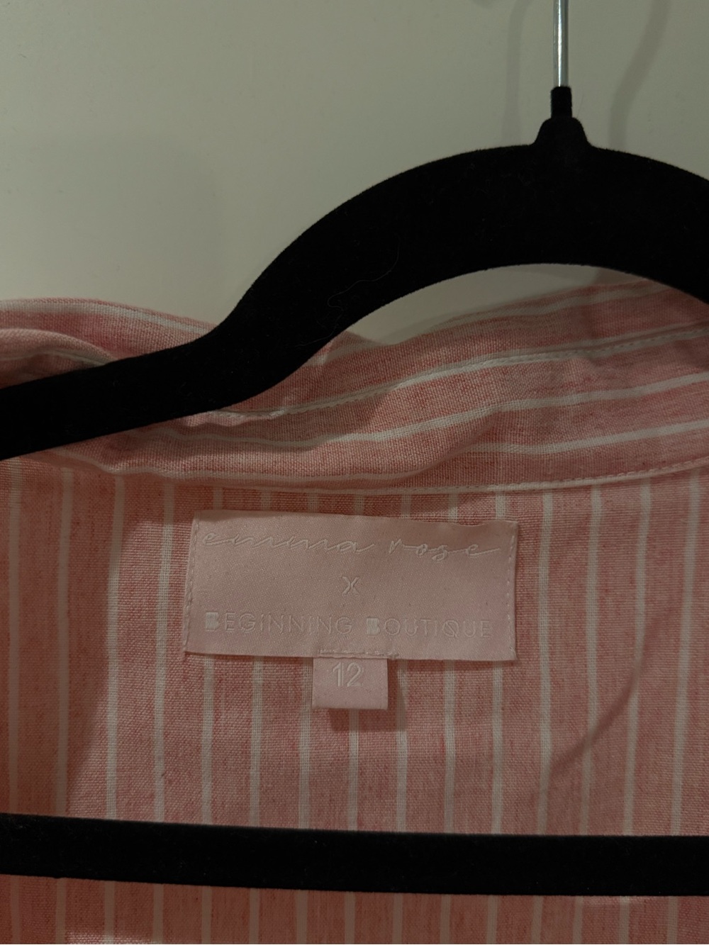 Beginning Boutique Pink and White Striped Button Shirt and Shorts - Picture 4 of 11
